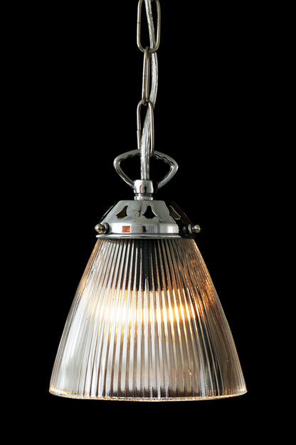 Gadar Small Holophane Glass Pendant Light