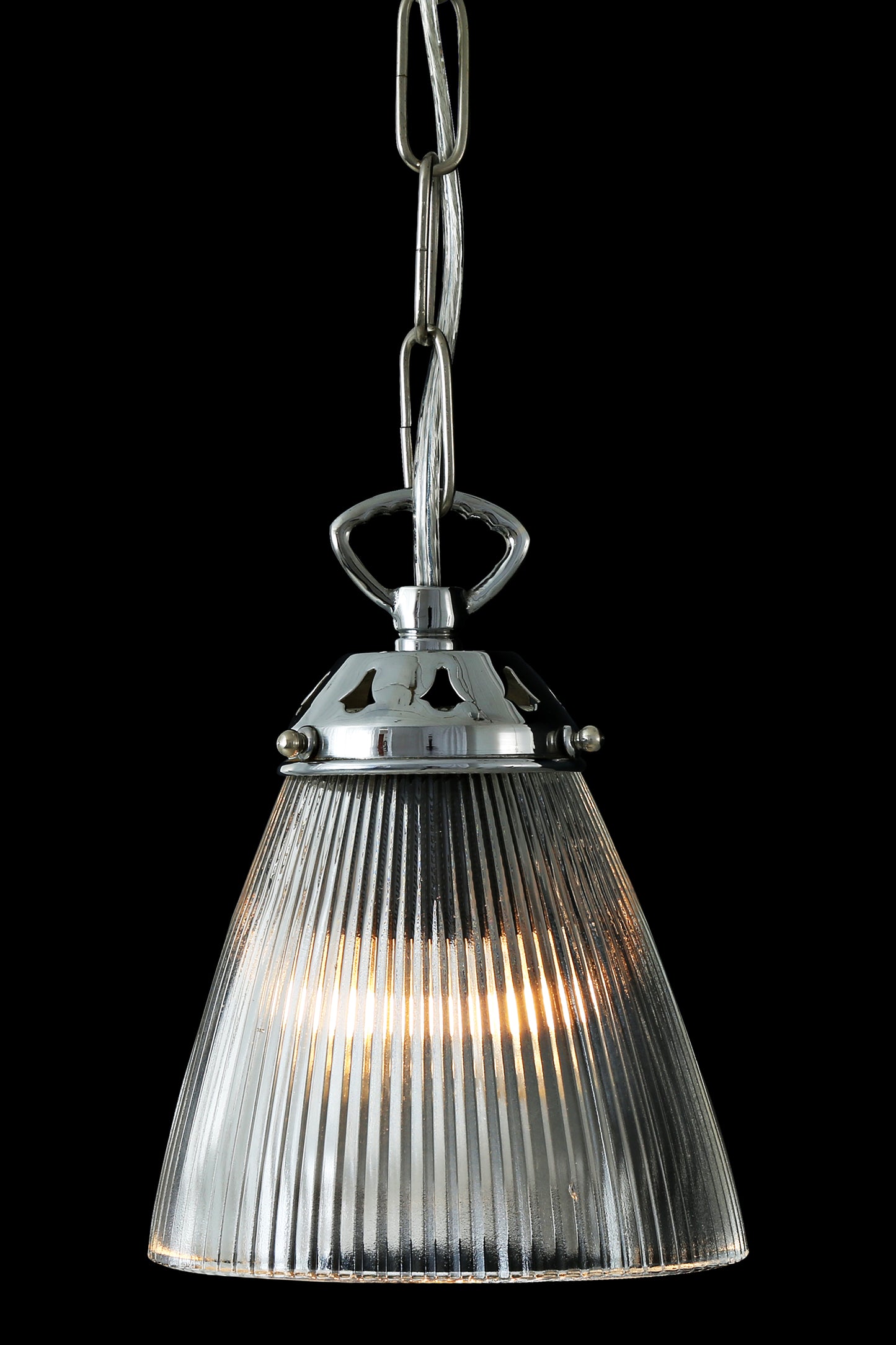 Gadar Small Holophane Glass Pendant Light