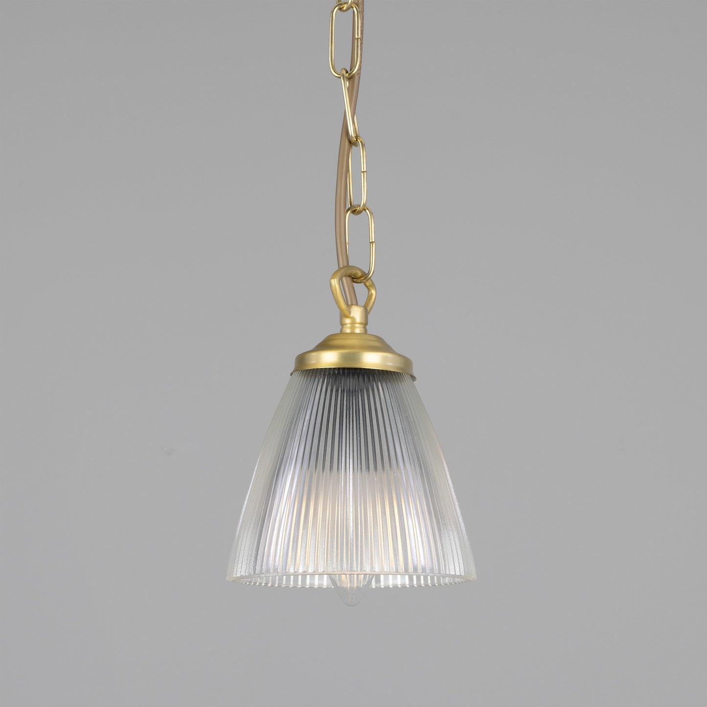 Gadar Small Holophane Glass Pendant Light