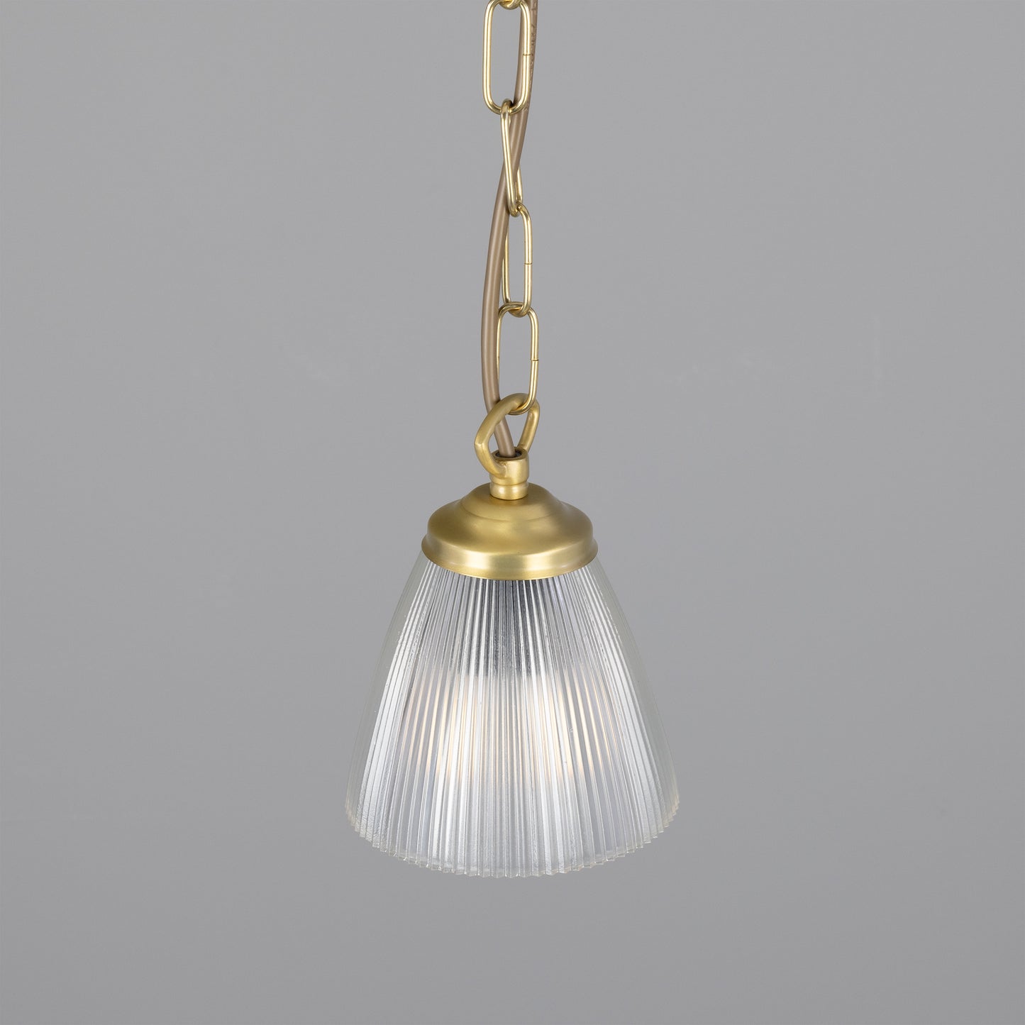 Gadar Small Holophane Glass Pendant Light