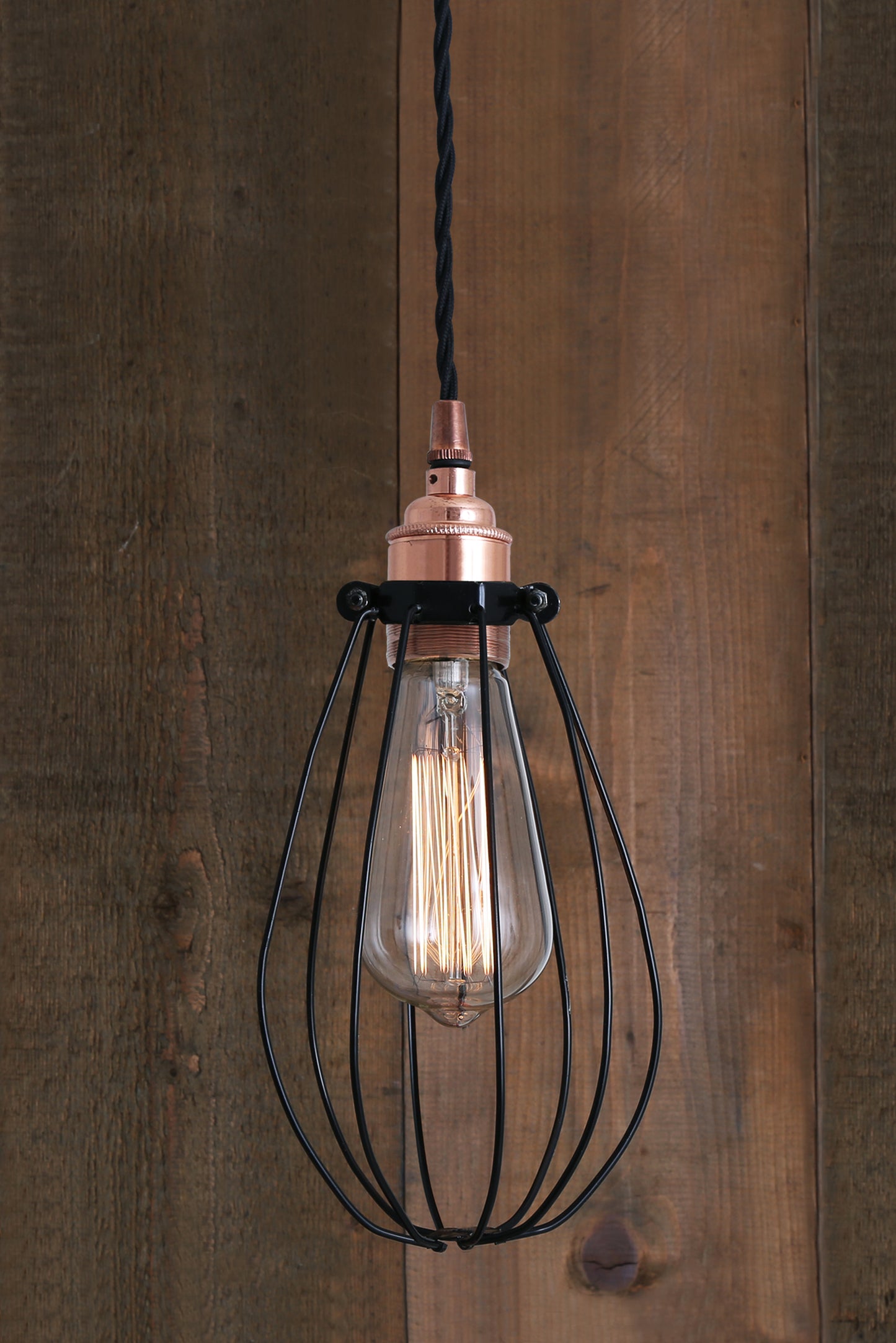 Abuja Industrial Cage Copper Pendant Light