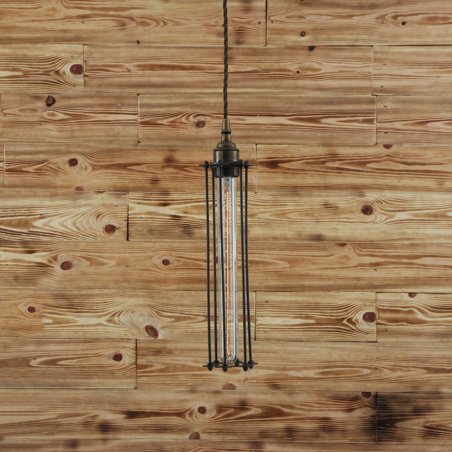 Beirut Industrial Slender Cage Pendant Light