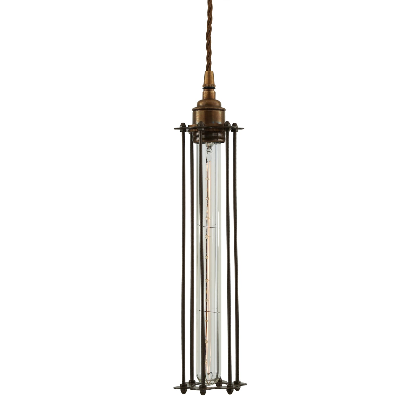 Beirut Industrial Slender Cage Pendant Light