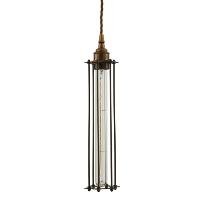 Beirut Industrial Slender Cage Pendant Light