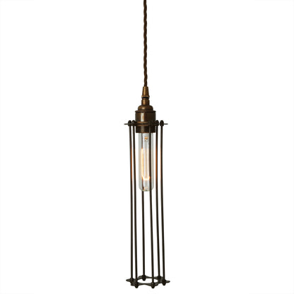 Beirut Industrial Slender Cage Pendant Light