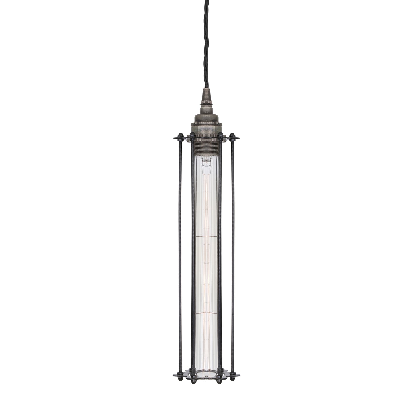 Beirut Industrial Slender Cage Pendant Light
