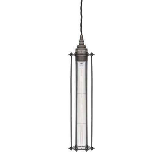 Beirut Industrial Slender Cage Pendant Light