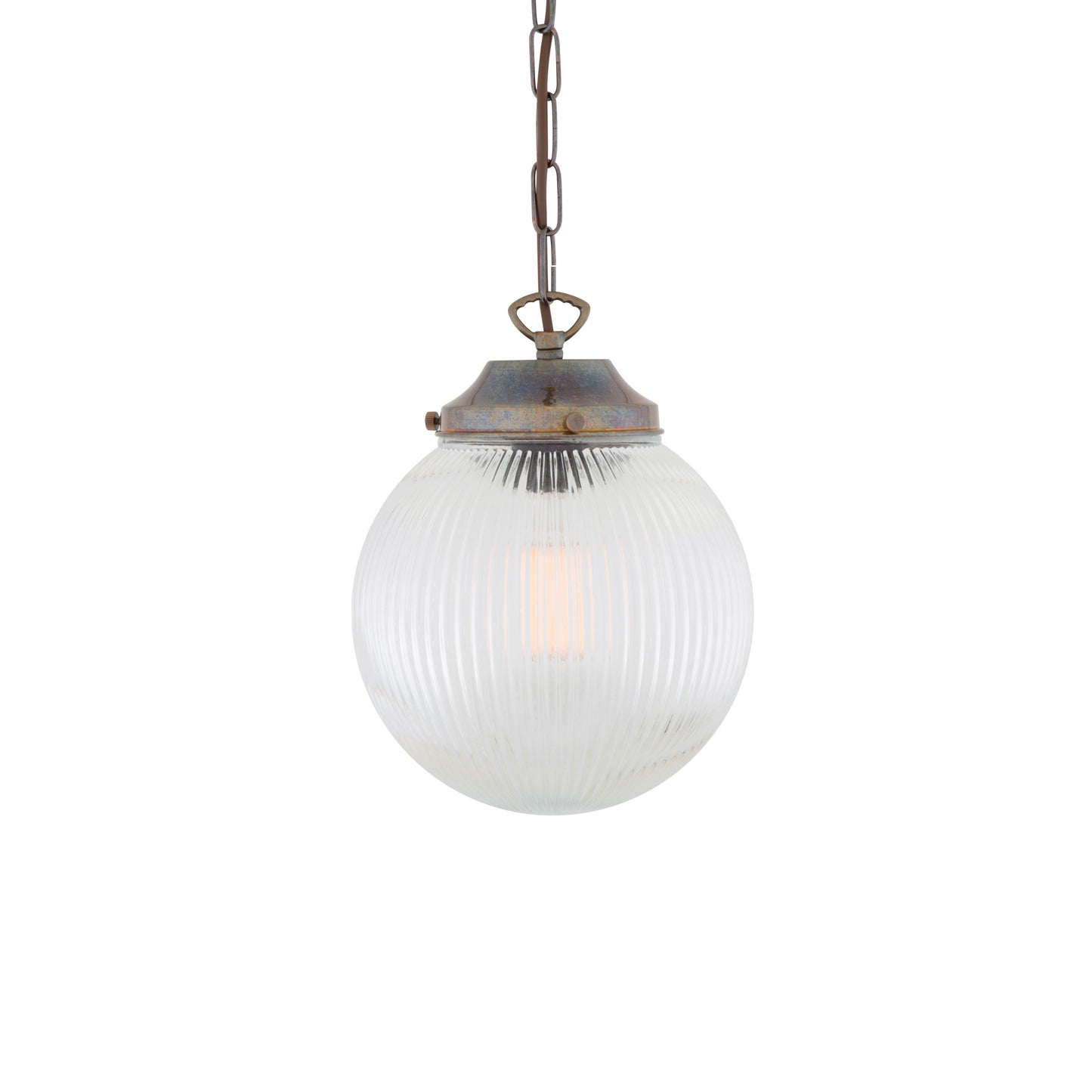 Fitzroy Small Holophane Glass Globe Pendant Light