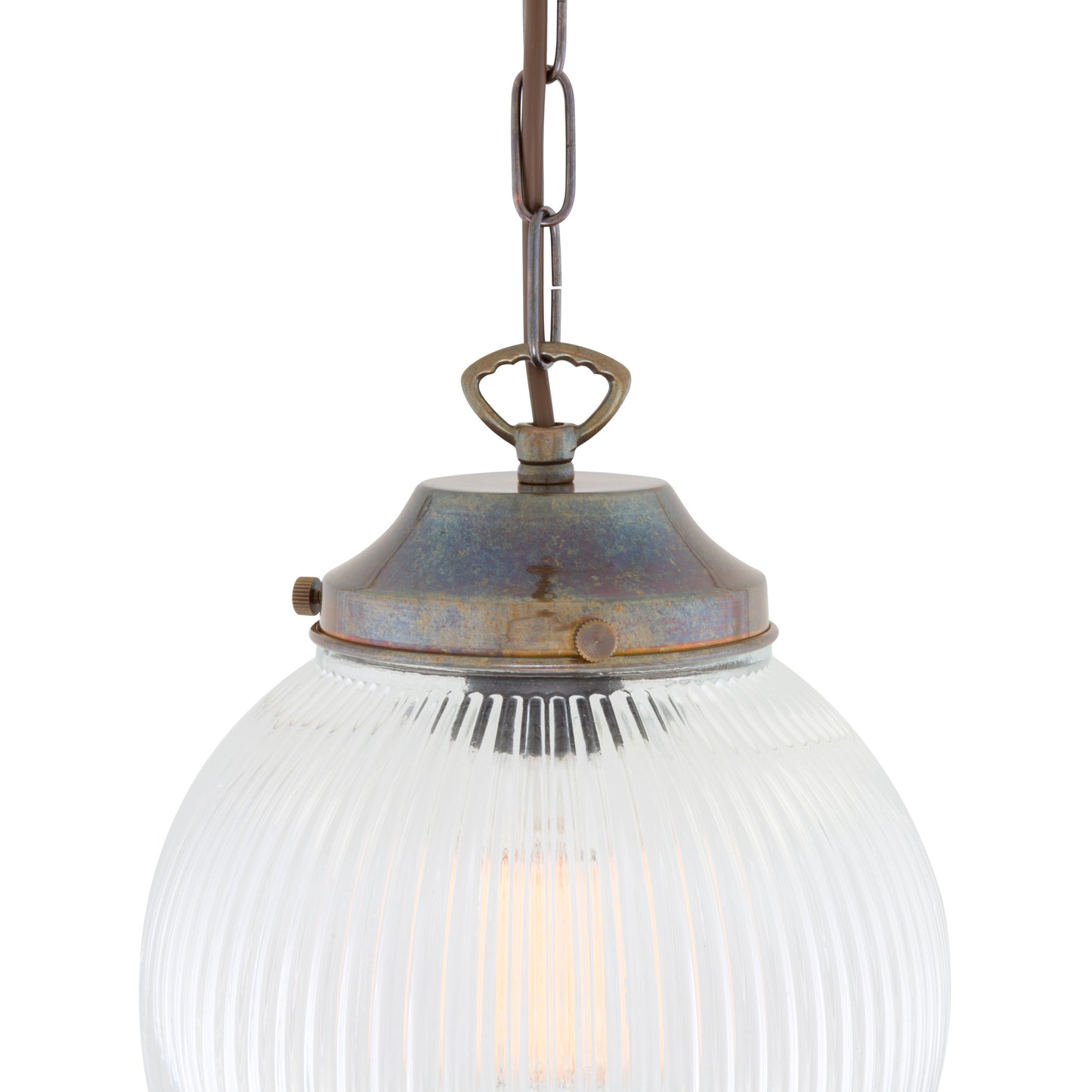 Fitzroy Small Holophane Glass Globe Pendant Light