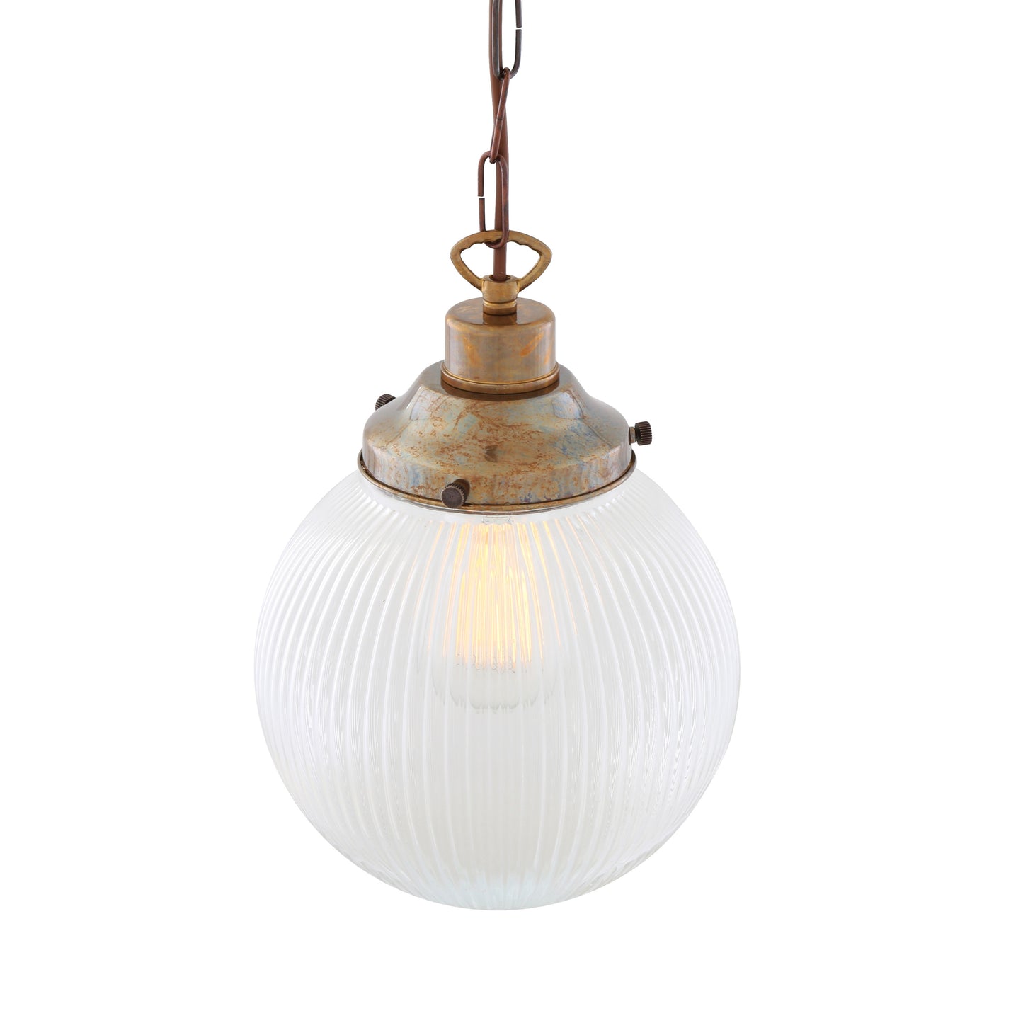 Fitzroy Small Holophane Glass Globe Pendant Light