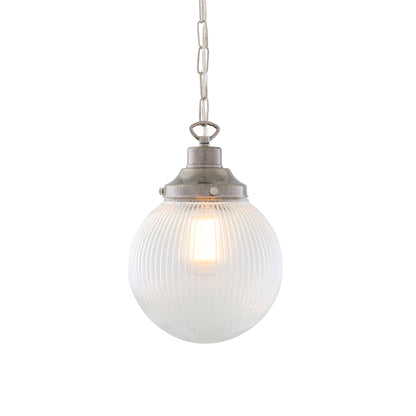 Fitzroy Small Holophane Glass Globe Pendant Light