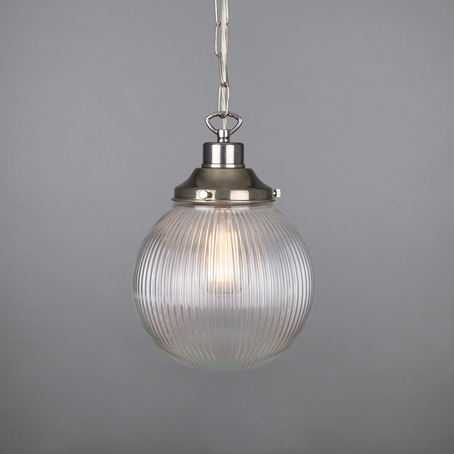 Fitzroy Small Holophane Glass Globe Pendant Light