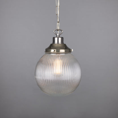 Fitzroy Small Holophane Glass Globe Pendant Light