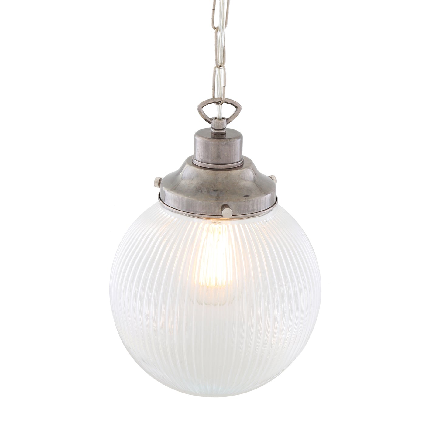 Fitzroy Small Holophane Glass Globe Pendant Light