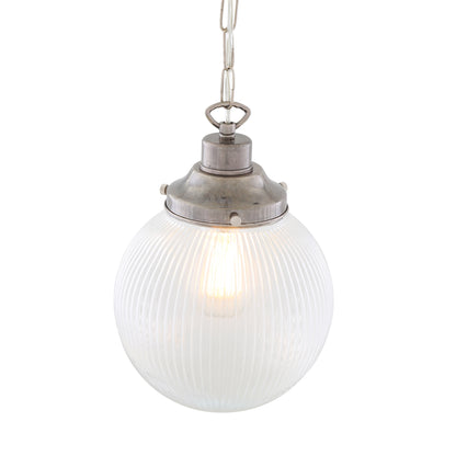 Fitzroy Small Holophane Glass Globe Pendant Light