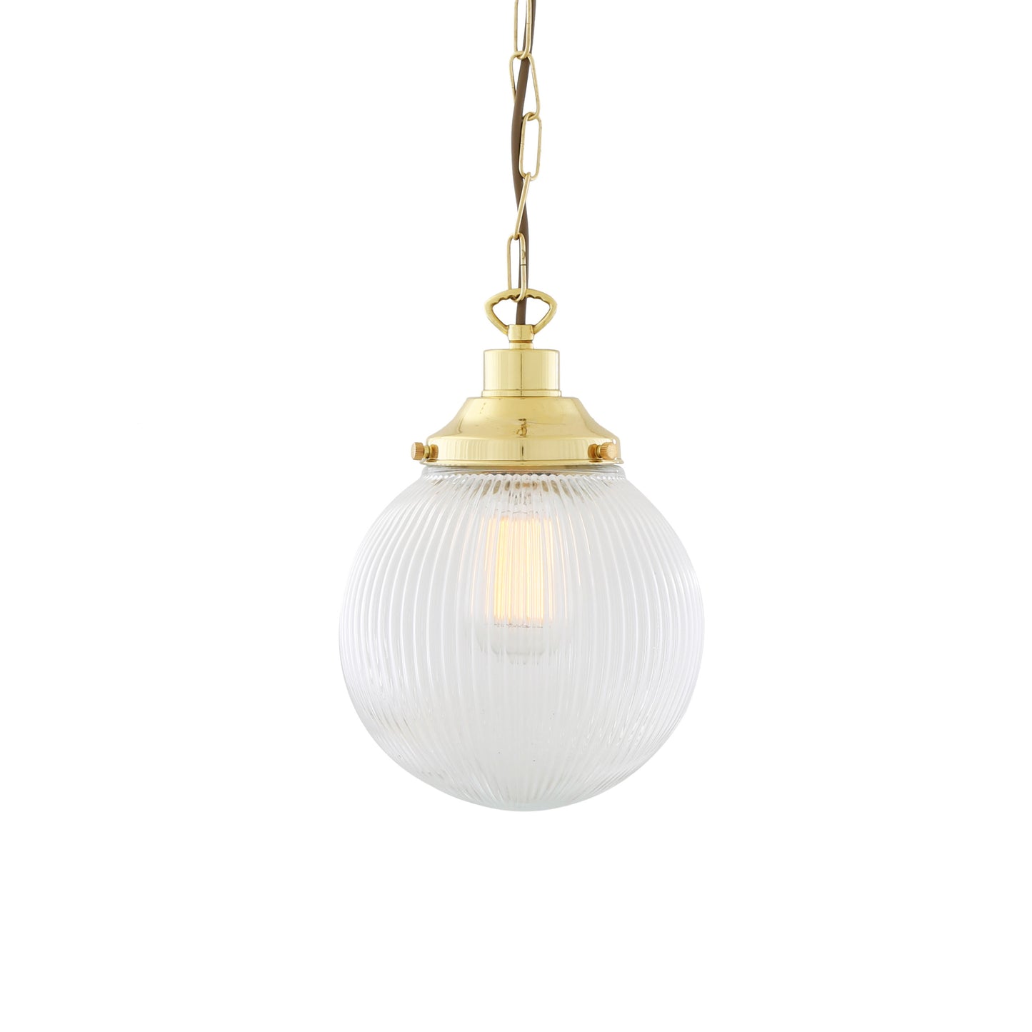 Fitzroy Small Holophane Glass Globe Pendant Light