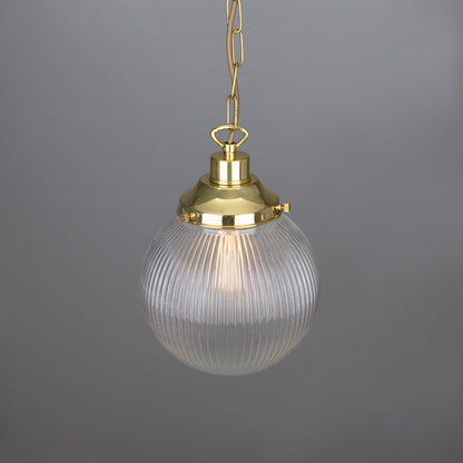 Fitzroy Small Holophane Glass Globe Pendant Light