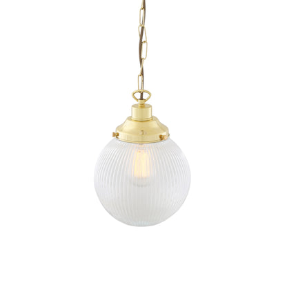 Fitzroy Small Holophane Glass Globe Pendant Light