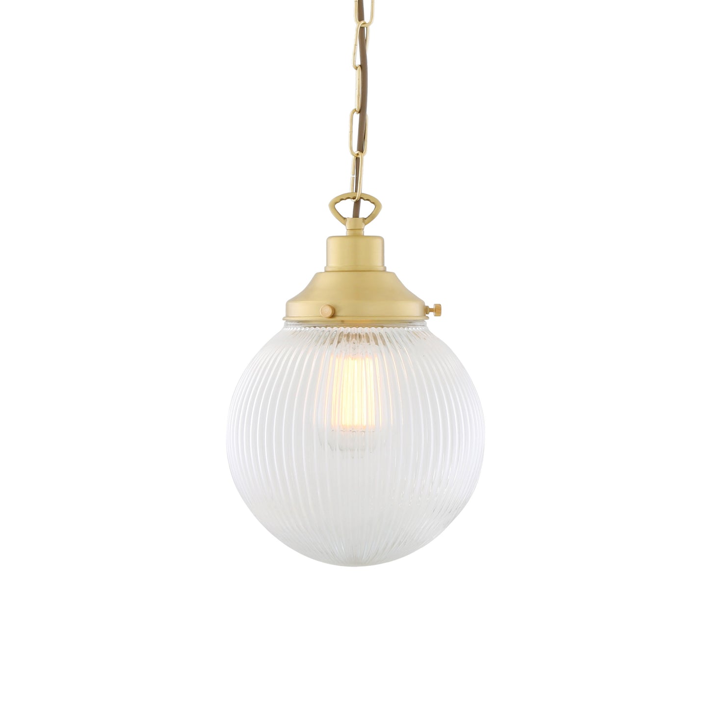 Fitzroy Small Holophane Glass Globe Pendant Light