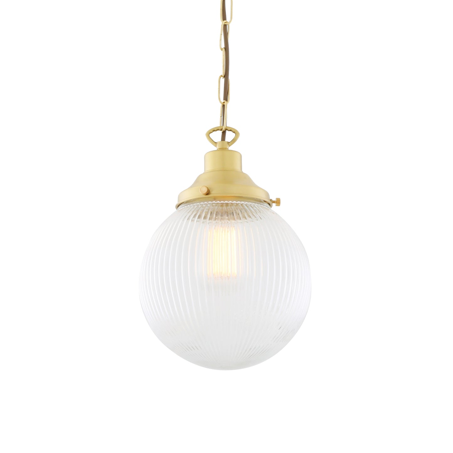 Fitzroy Small Holophane Glass Globe Pendant Light