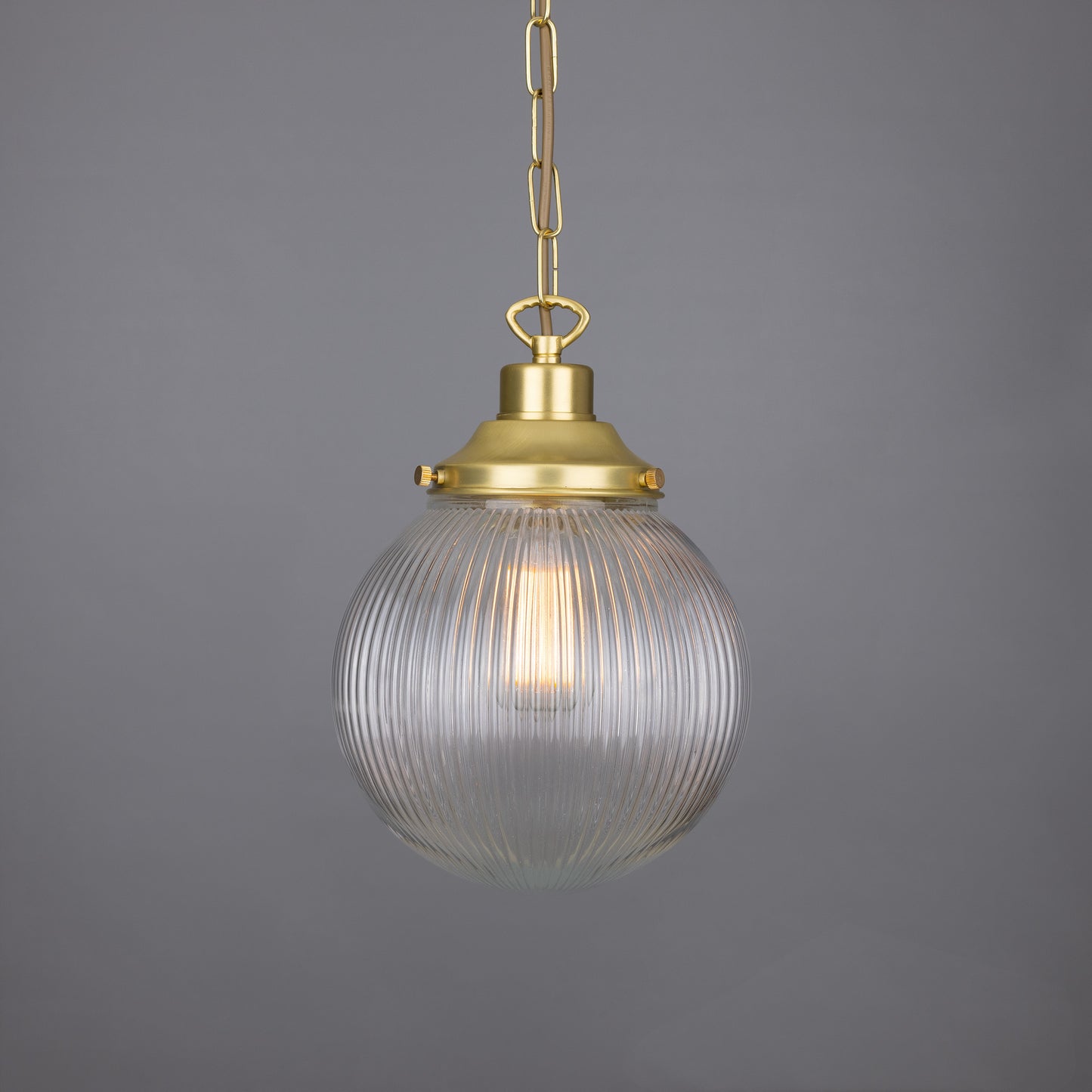 Fitzroy Small Holophane Glass Globe Pendant Light