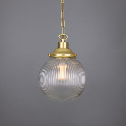 Fitzroy Small Holophane Glass Globe Pendant Light