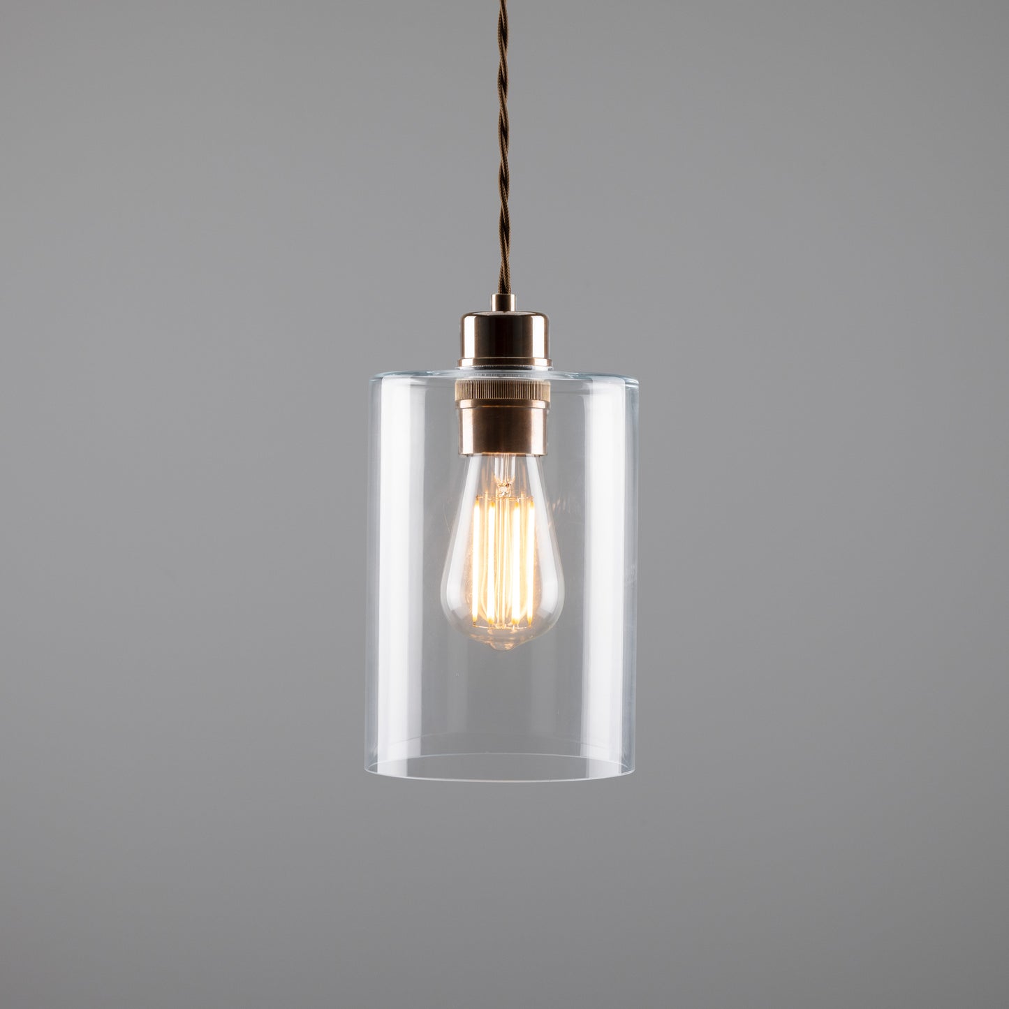 Dalat Small Clear Glass Cylinder Pendant Light