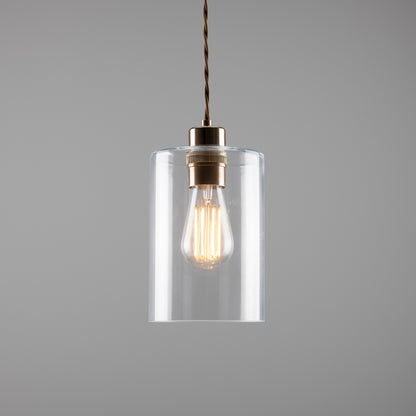 Dalat Small Clear Glass Cylinder Pendant Light