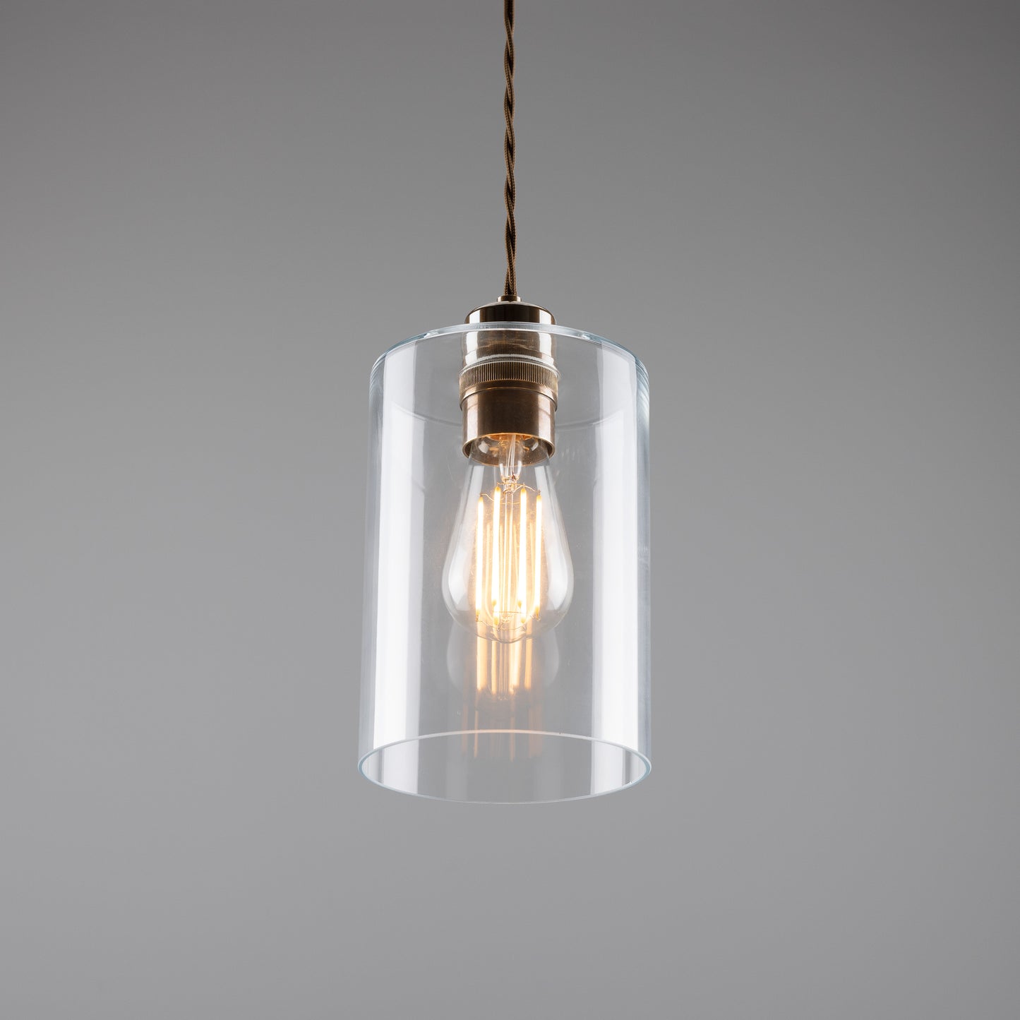 Dalat Small Clear Glass Cylinder Pendant Light