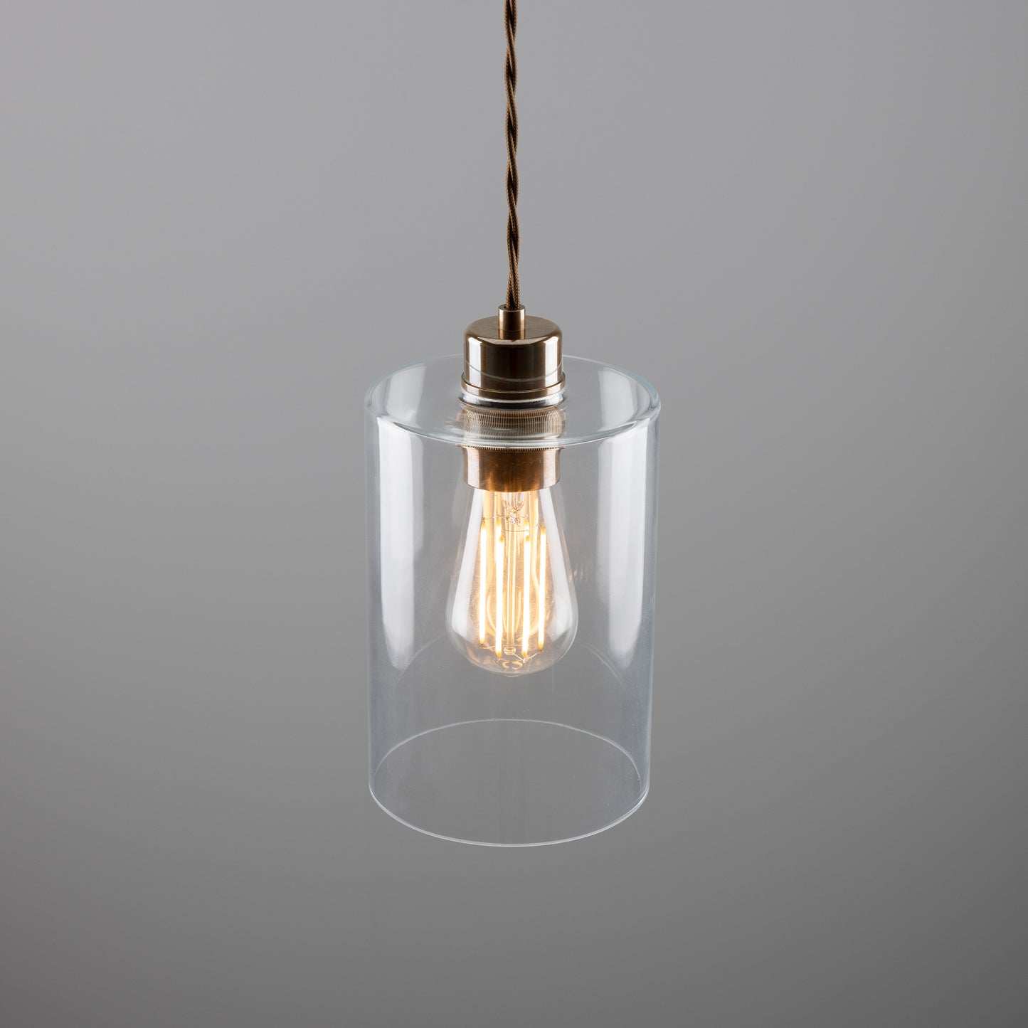 Dalat Small Clear Glass Cylinder Pendant Light