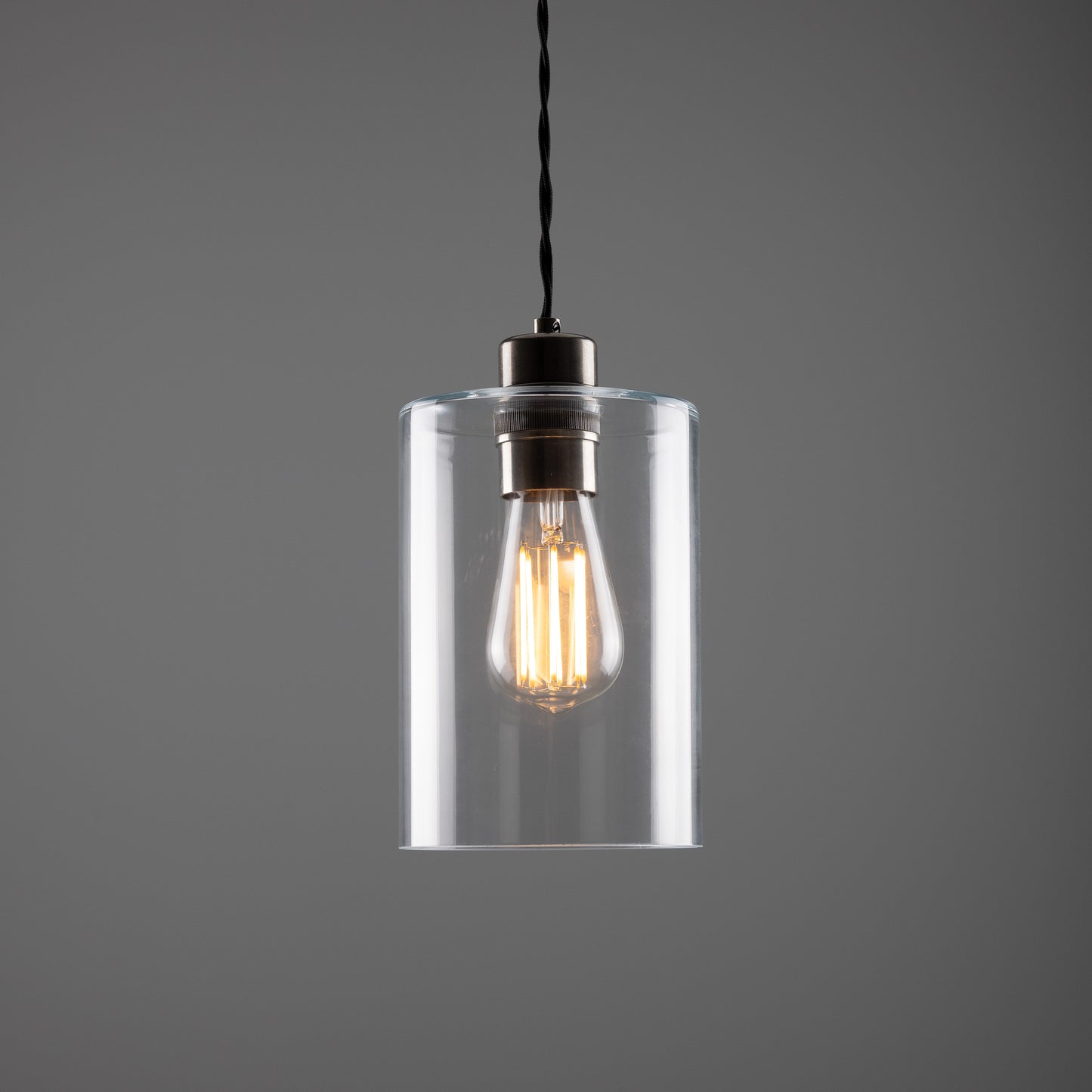 Dalat Small Clear Glass Cylinder Pendant Light