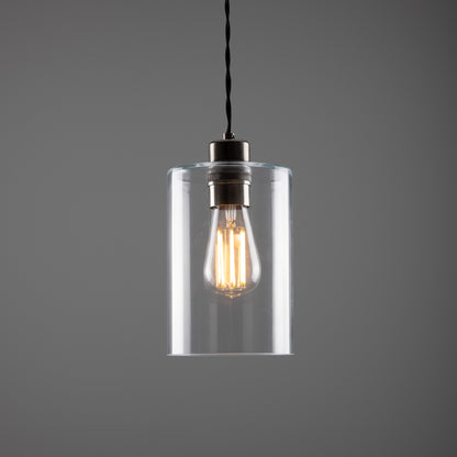 Dalat Small Clear Glass Cylinder Pendant Light