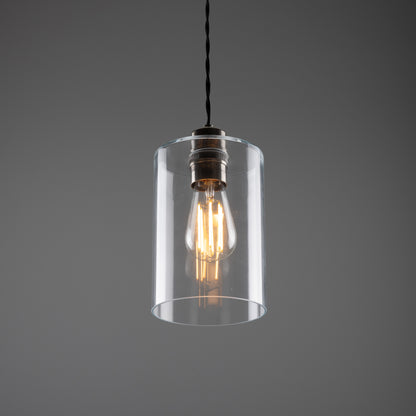 Dalat Small Clear Glass Cylinder Pendant Light