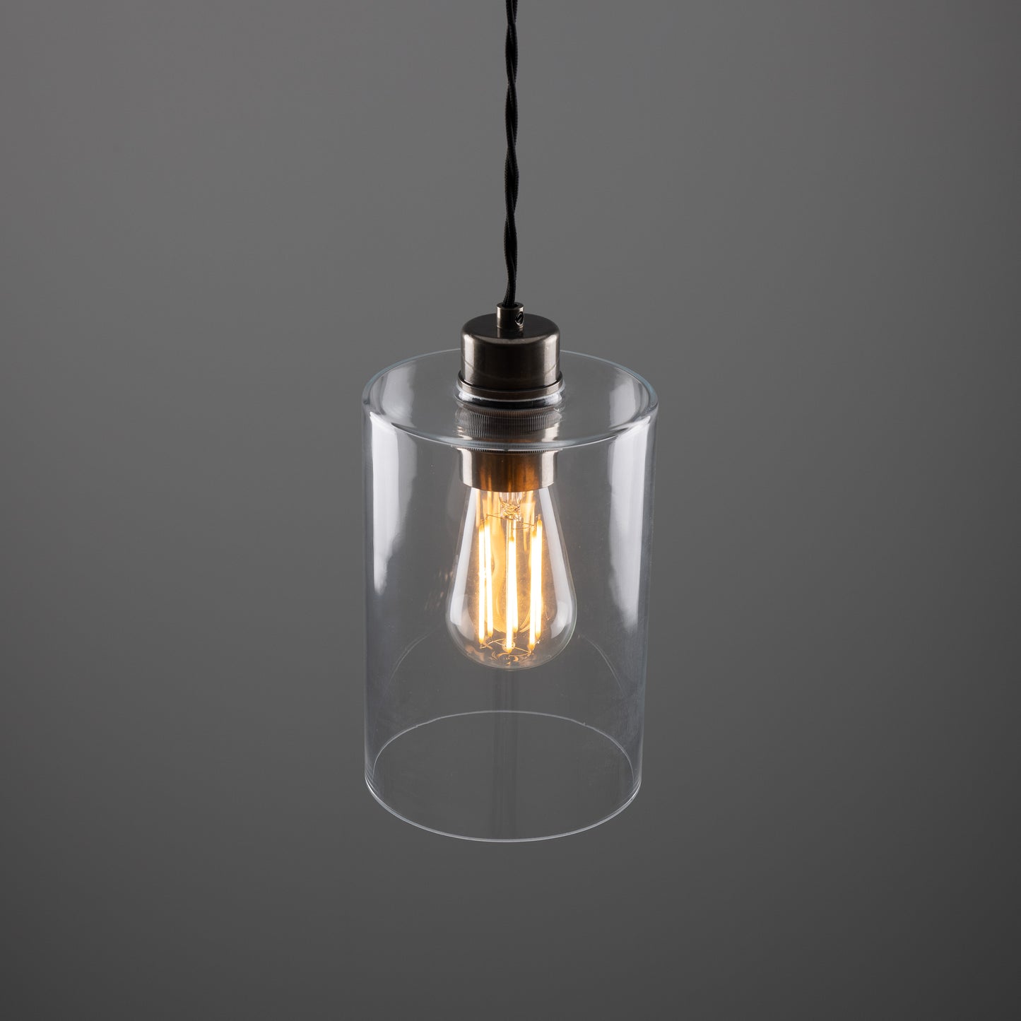 Dalat Small Clear Glass Cylinder Pendant Light