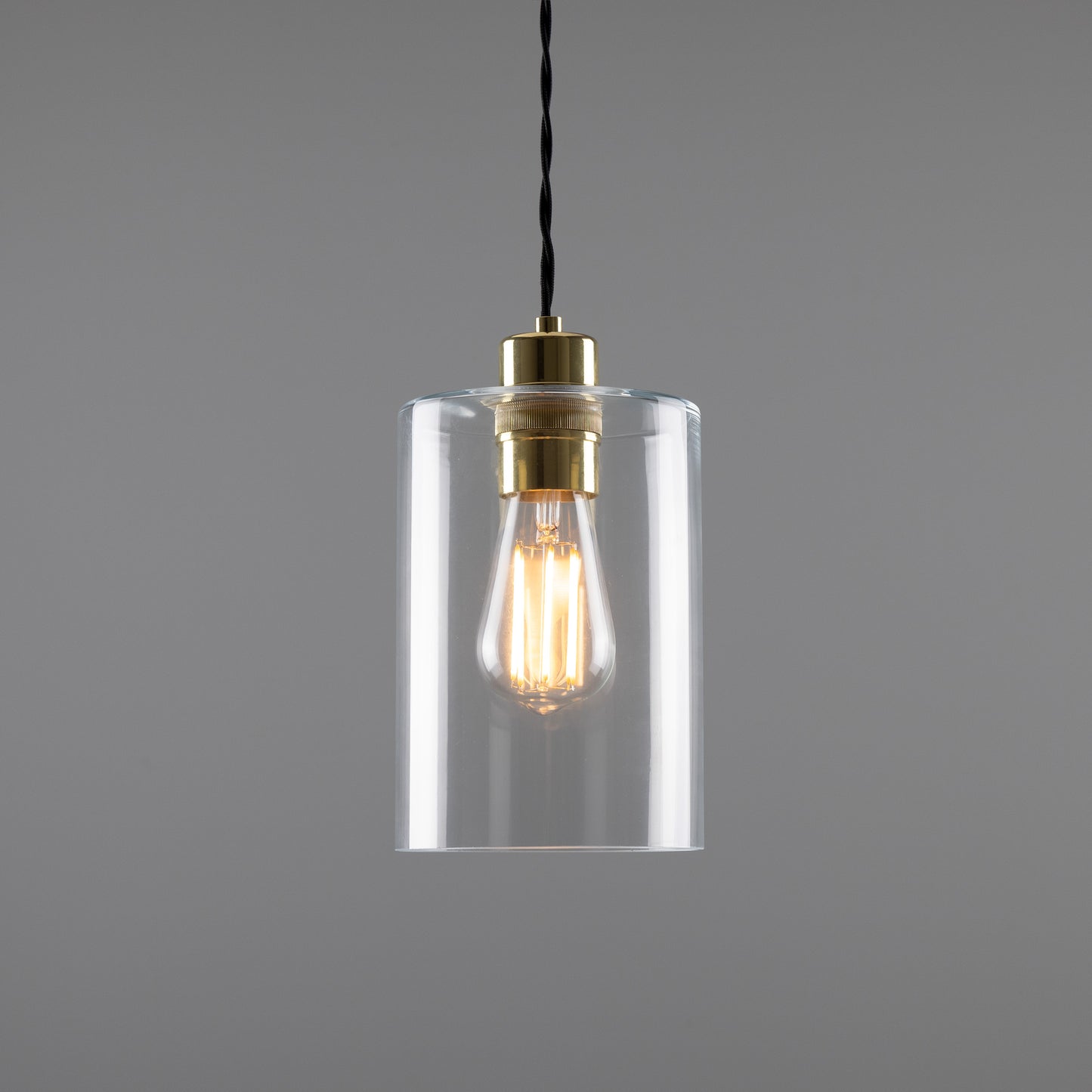 Dalat Small Clear Glass Cylinder Pendant Light