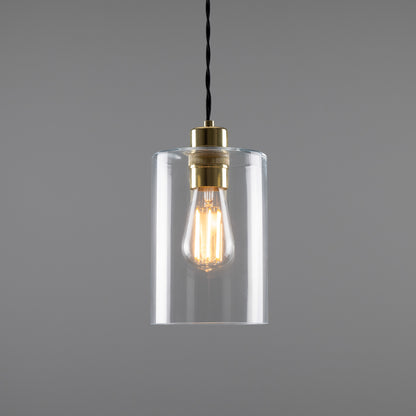 Dalat Small Clear Glass Cylinder Pendant Light