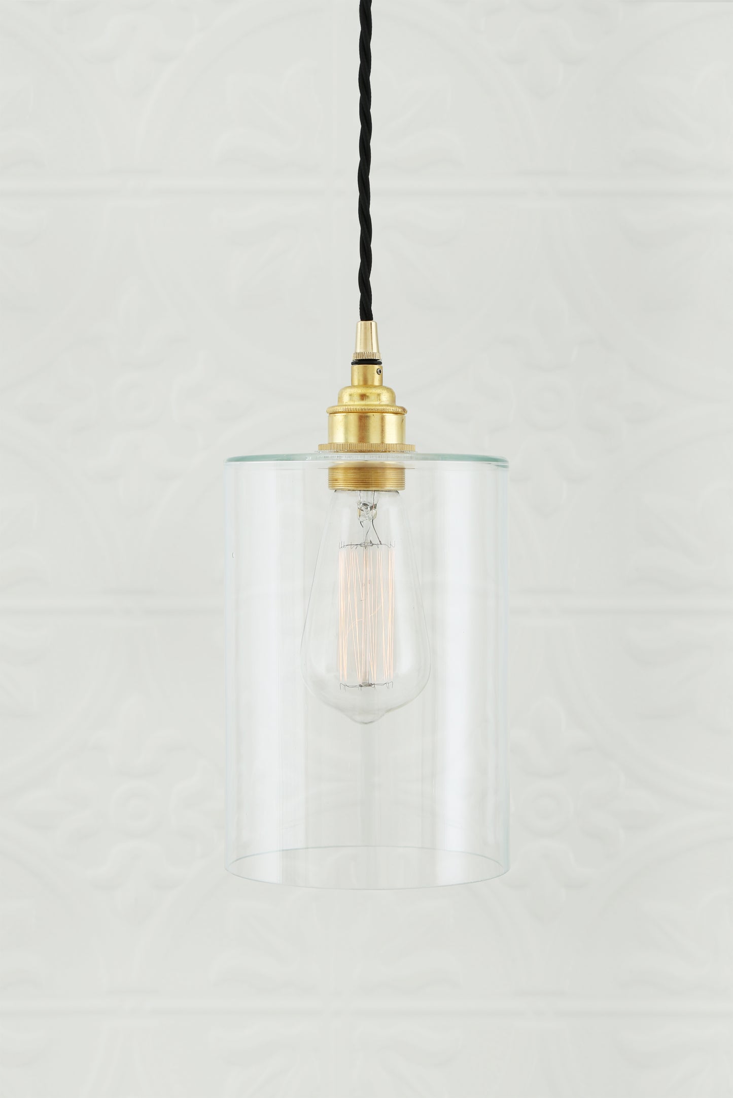 Dalat Small Clear Glass Cylinder Pendant Light