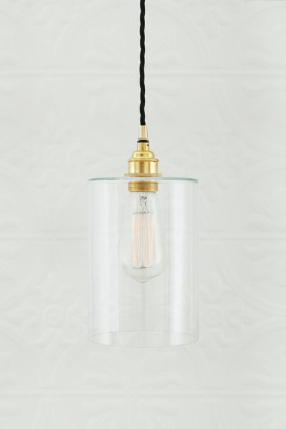 Dalat Small Clear Glass Cylinder Pendant Light