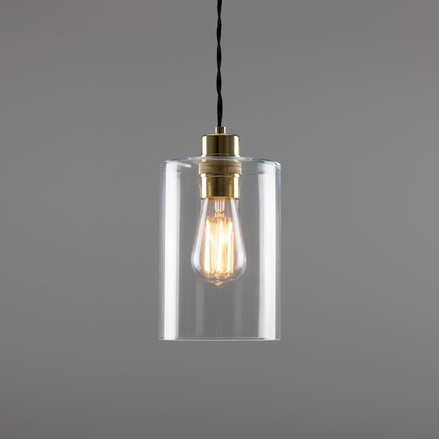 Dalat Small Clear Glass Cylinder Pendant Light