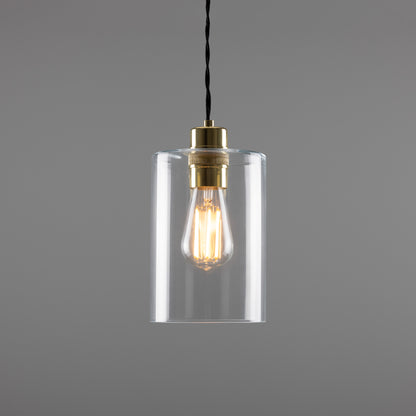 Dalat Small Clear Glass Cylinder Pendant Light