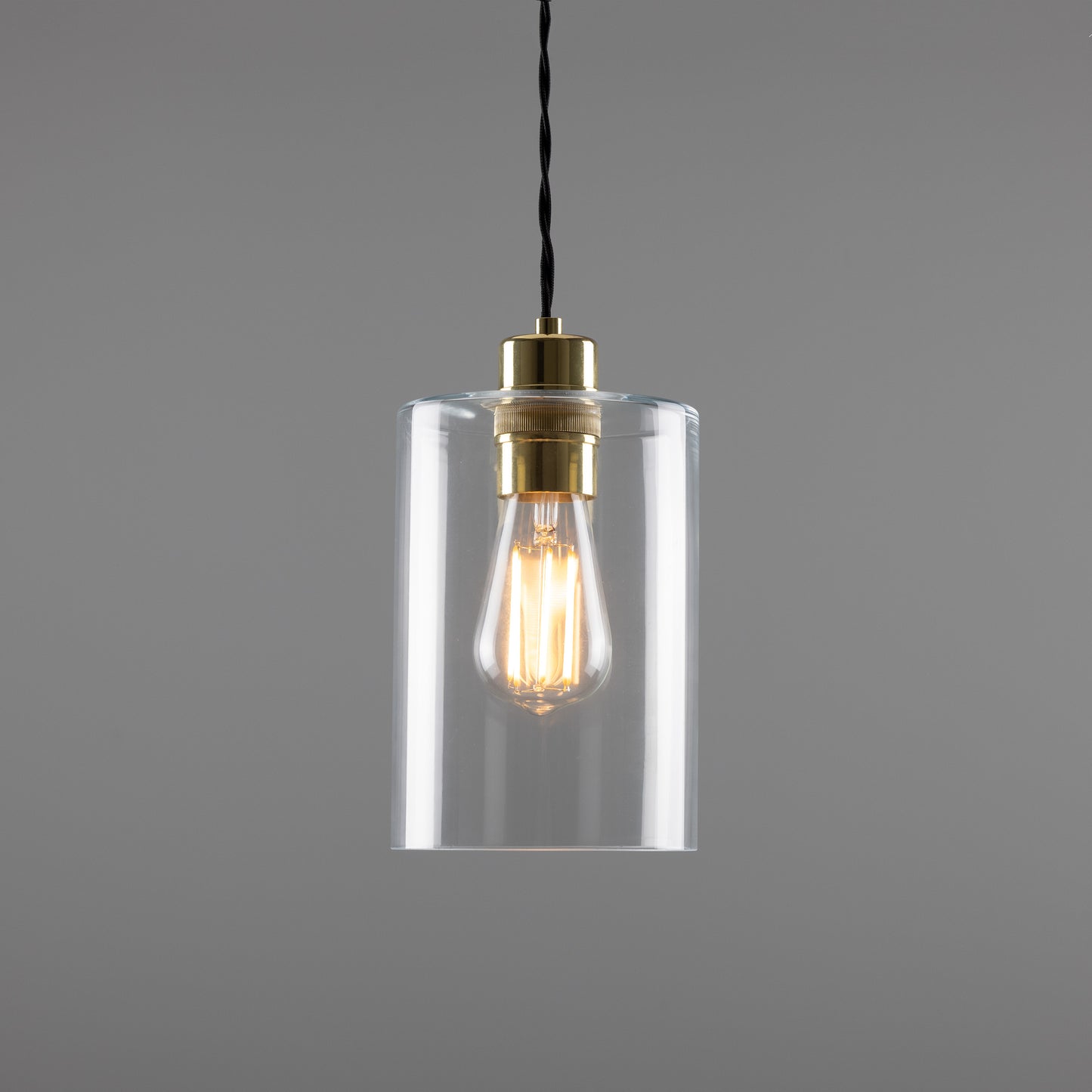 Dalat Small Clear Glass Cylinder Pendant Light