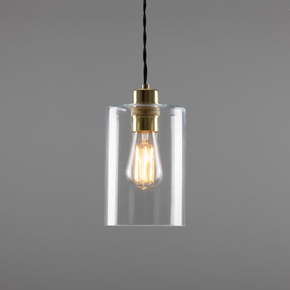 Dalat Small Clear Glass Cylinder Pendant Light