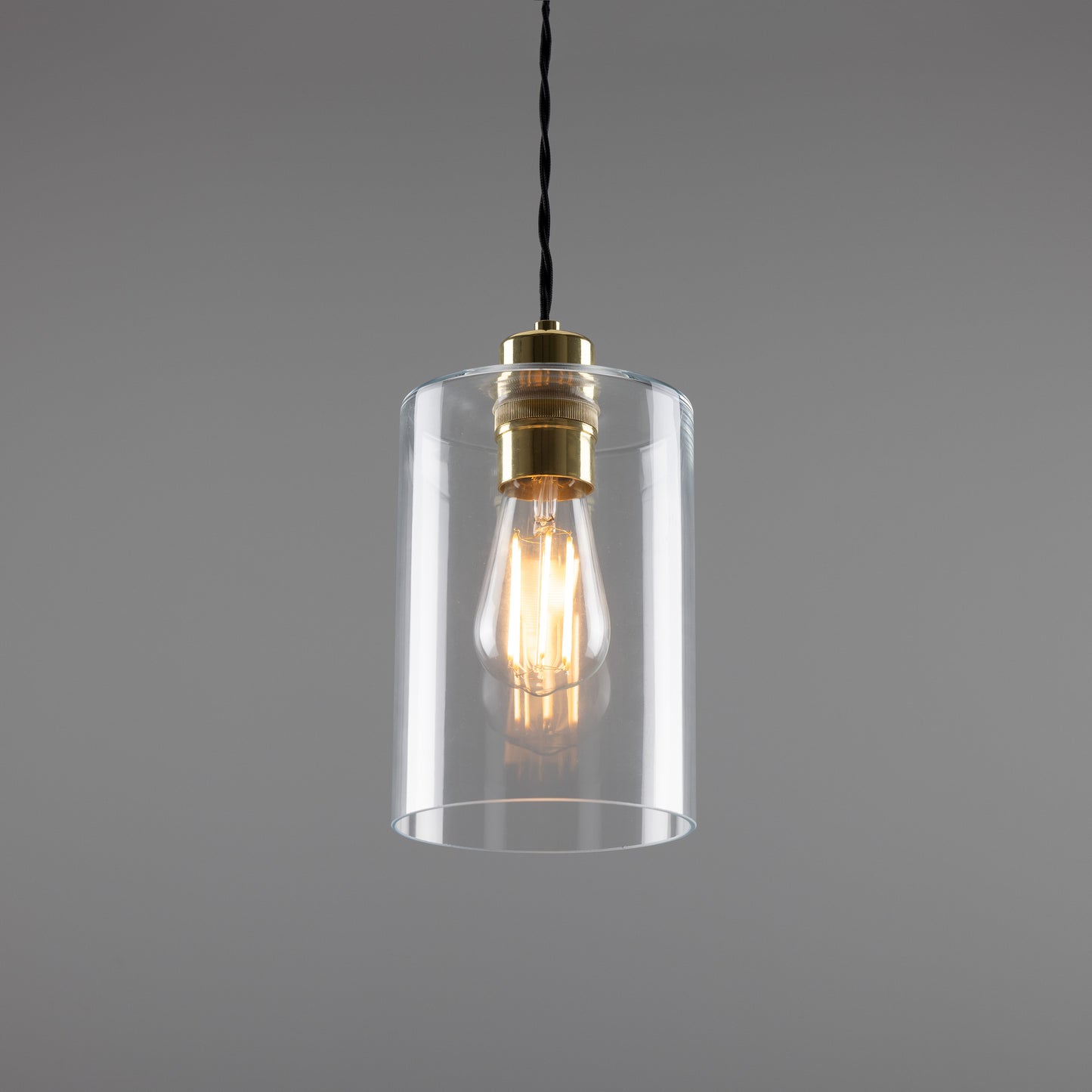 Dalat Small Clear Glass Cylinder Pendant Light