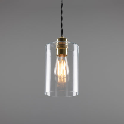 Dalat Small Clear Glass Cylinder Pendant Light