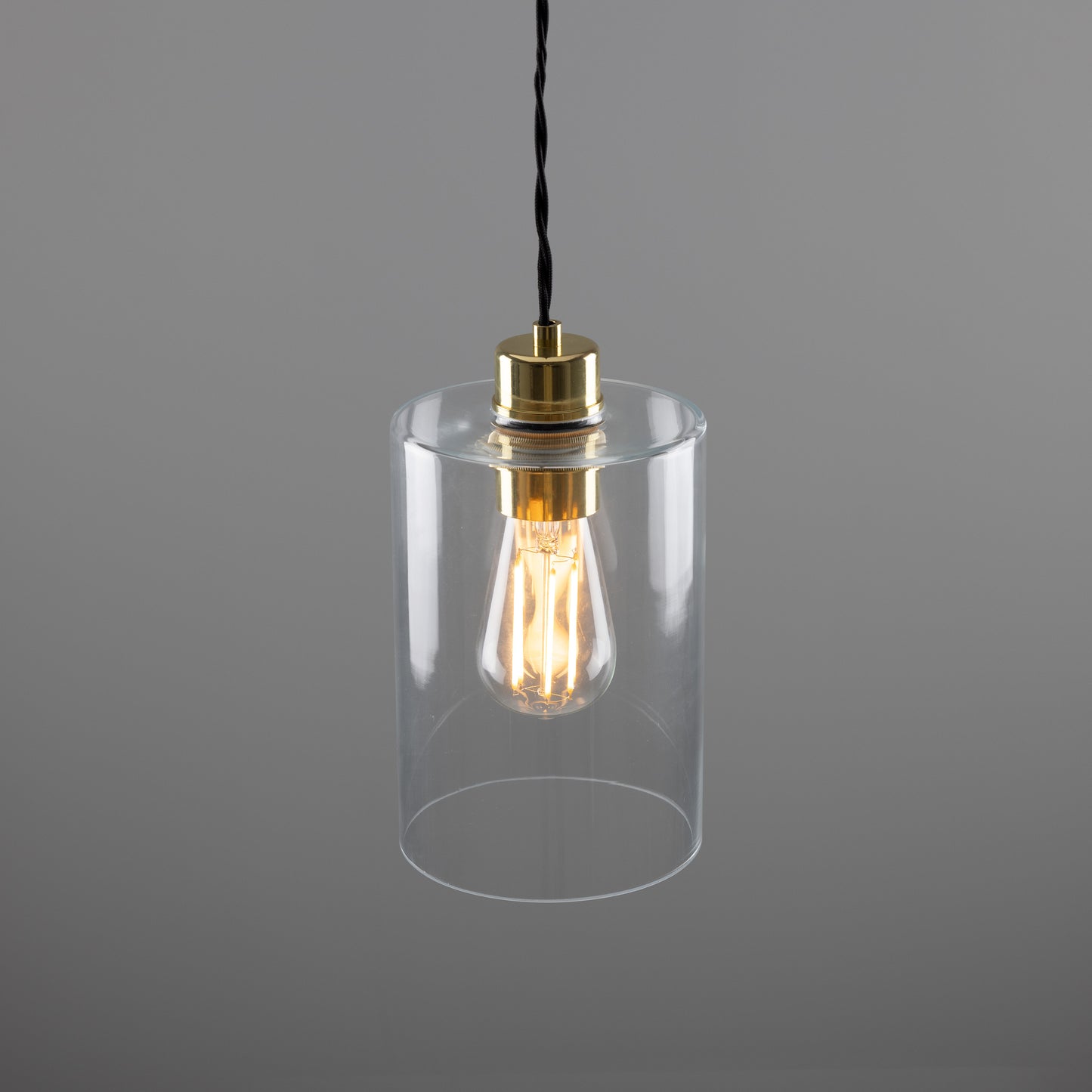 Dalat Small Clear Glass Cylinder Pendant Light