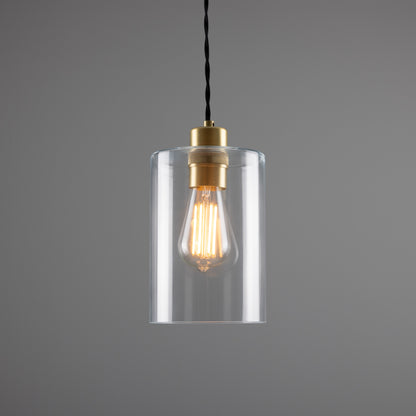 Dalat Small Clear Glass Cylinder Pendant Light