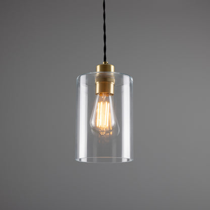 Dalat Small Clear Glass Cylinder Pendant Light