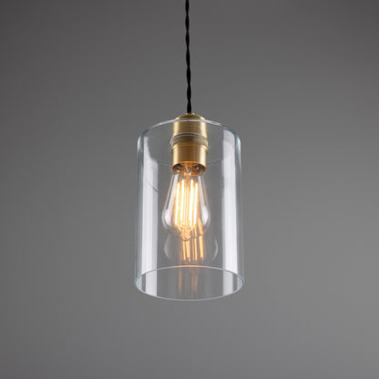 Dalat Small Clear Glass Cylinder Pendant Light