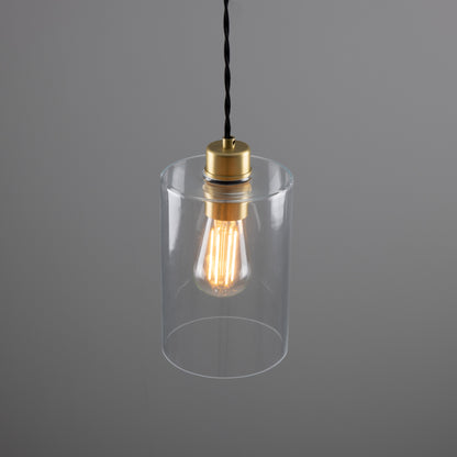 Dalat Small Clear Glass Cylinder Pendant Light