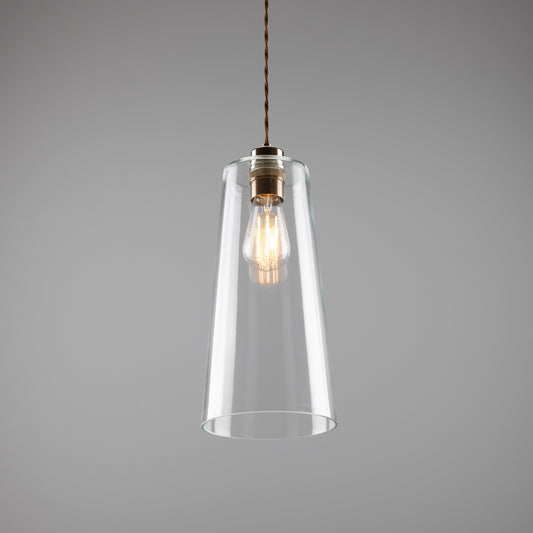 Malang Tall Slender Clear Glass Pendant Light